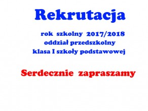 Rekrutacja ucznia do szkoły podstawowej i oddziału przedszkolnego