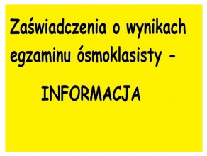 Informacja dla uczniów klasy 8